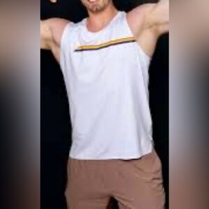 Rhône White Pride Rainbow Stripe
Performance Tank Top Men's Medium